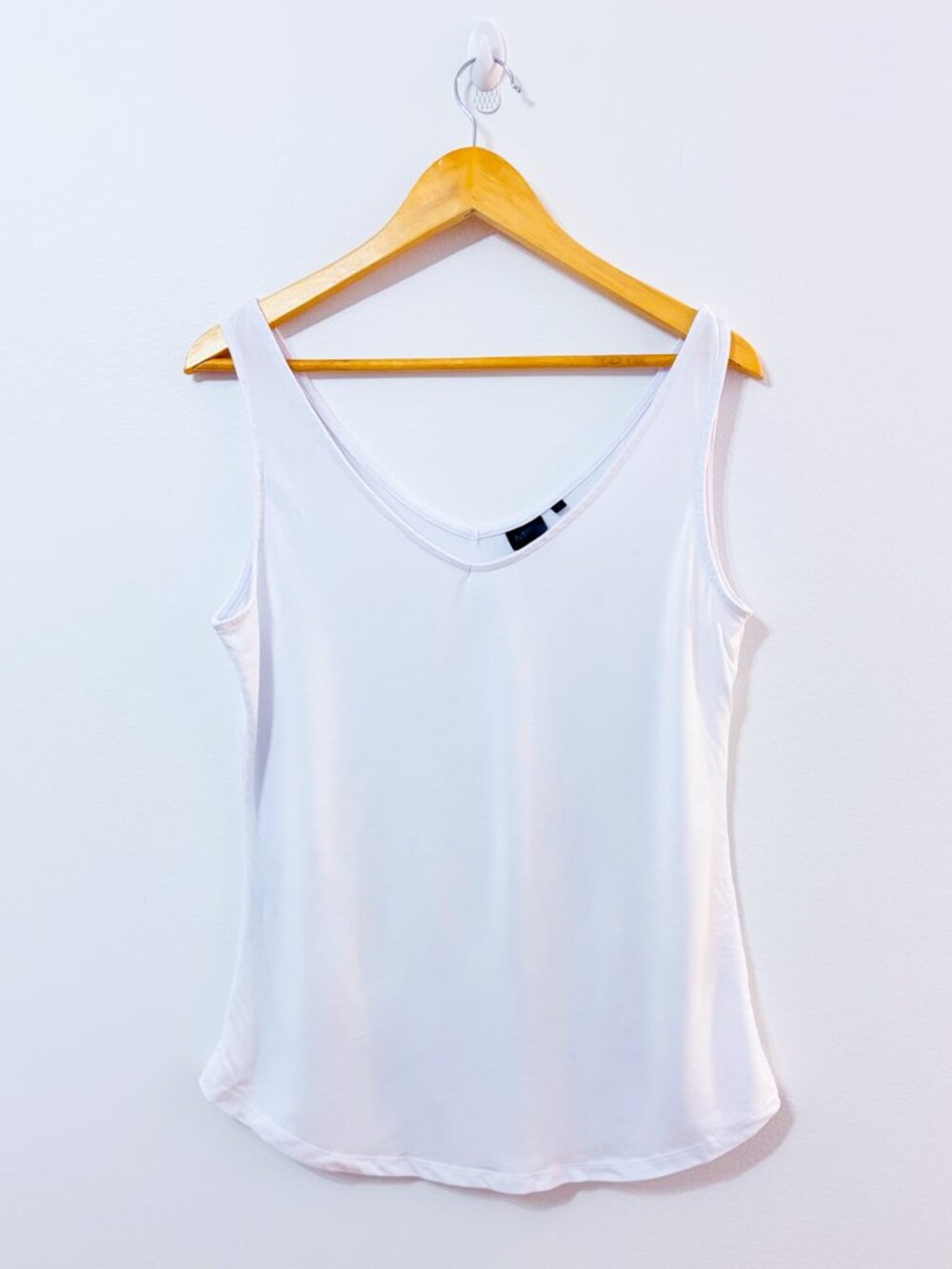 MODE MACA White Modal Tank Top | Soft Minimalist Basic | Large